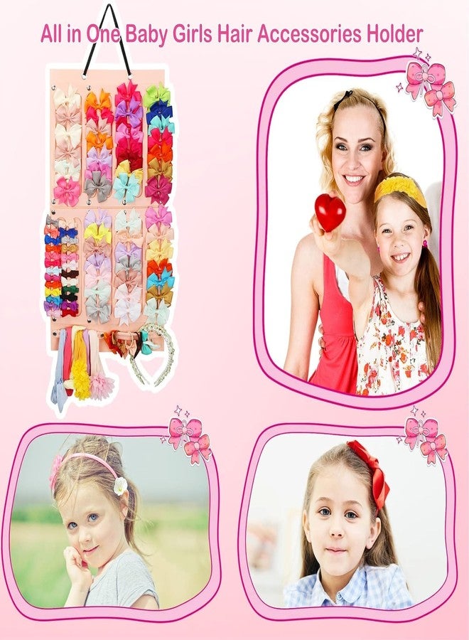 Abhaymart Bows hairband Holder 16 Ribbons Row Organizer Bow Hanger for Girls Baby Hair Accessory Storage Display Wall Hanging for Girl Room Baby Nursery Decors - Image 5