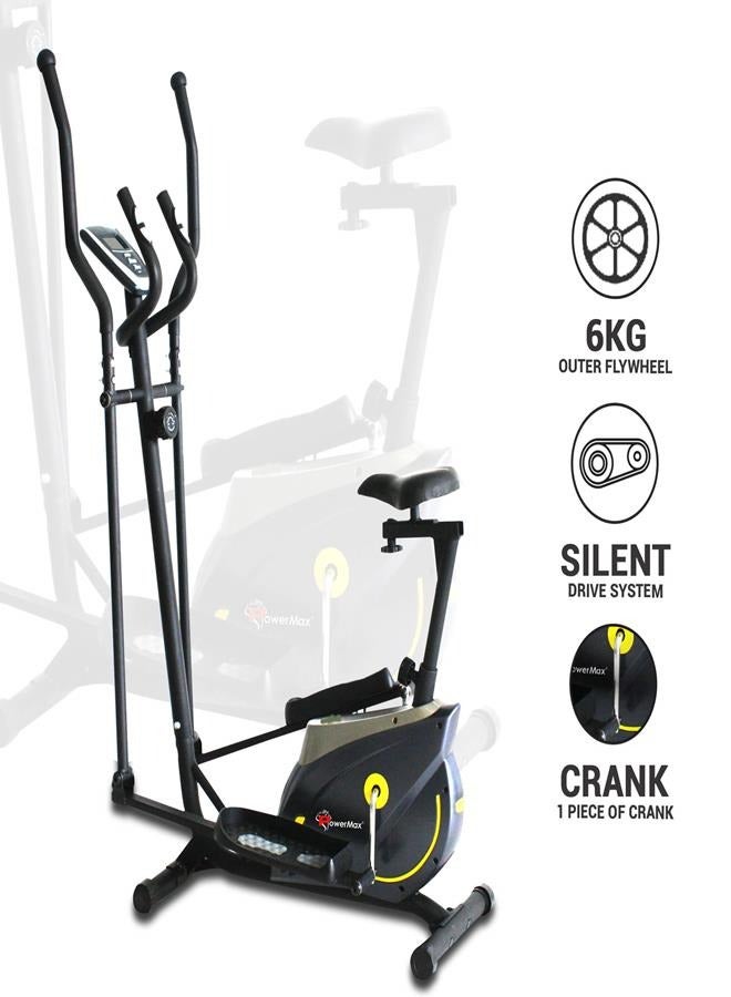 Powermax Fitness Eh-250S Elliptical Cross Trainer With Hand Pulse, Adjustable Resistance And Lcd Display, Home Gym Workout Machine For Cardio Training UniversalNone - Image 5