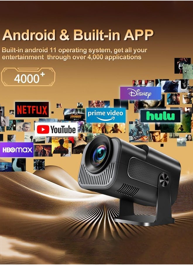 Joshberg 4K Full HD Projector,1080P Smart Projector with 180° Rotation, Portable Projector WiFi 6 & Bluetooth 5.0 Support,Featuring Auto Keystone Correction,HDMI/USB Connectivity Projector,HY320 Mini,Black  - Image 2