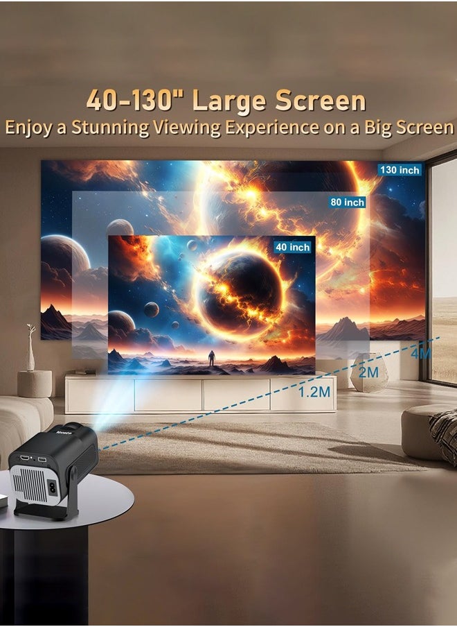 Joshberg 4K Full HD Projector,1080P Smart Projector with 180° Rotation, Portable Projector WiFi 6 & Bluetooth 5.0 Support,Featuring Auto Keystone Correction,HDMI/USB Connectivity Projector,HY320 Mini,Black  - Image 3