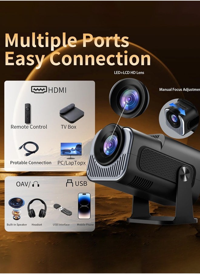 Joshberg 4K Full HD Projector,1080P Smart Projector with 180° Rotation, Portable Projector WiFi 6 & Bluetooth 5.0 Support,Featuring Auto Keystone Correction,HDMI/USB Connectivity Projector,HY320 Mini,Black  - Image 5