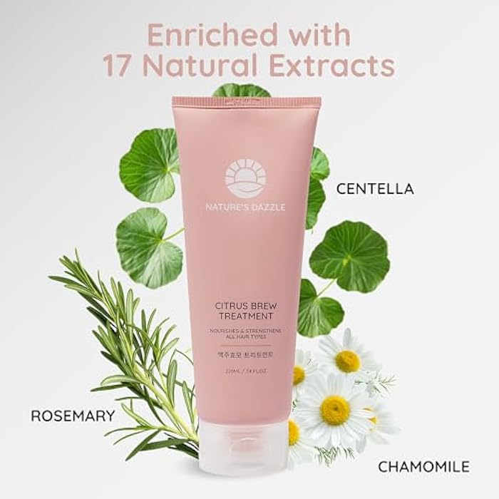 Nature's Dazzle Hinoki Cypress Shampoo (White Musk Scent) 33.8 oz & Citrus Brew Treatment (Grapefruit Scent) 7.4 oz – Scalp Soothing & Deep Nourishing Hair Care Duo 2 Piece Set - Image 4