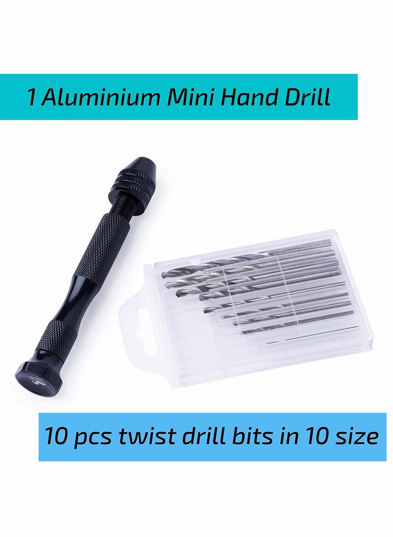 Drill Drivers, Hand Drill with 10 Drill Bits (0. 3.0mm), Jewelry Drill, Resin Drill Mini Drill Hand Drill for Jewelry Making Pin Vise Hand Drill Hand Drill for Resin, Micro Drill Bit, Mini Drill Set - Image 5
