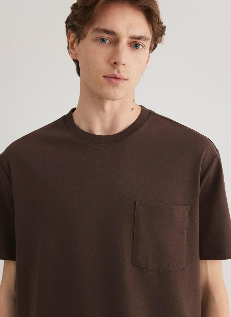MAVI Brown T-shirt with Pocket Detail