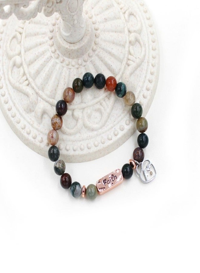 Tobestu Indian Agate Bead Faith Bracelet for Meditation | Mustard Seed Heart Charm Christian Bracelets for Men Women | Y4108 - Image 5