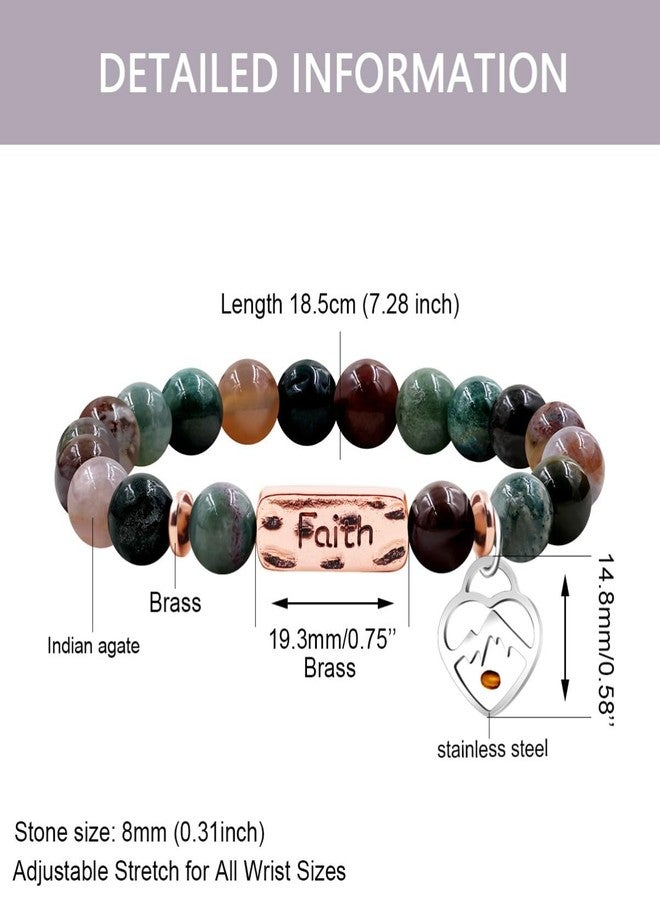 Tobestu Indian Agate Bead Faith Bracelet for Meditation | Mustard Seed Heart Charm Christian Bracelets for Men Women | Y4108 - Image 3