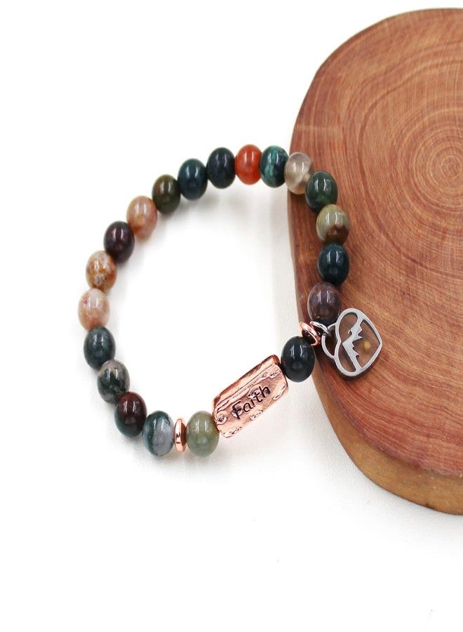 Tobestu Indian Agate Bead Faith Bracelet for Meditation | Mustard Seed Heart Charm Christian Bracelets for Men Women | Y4108 - Image 4