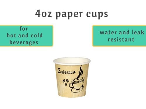 Smygoods Disposable Coffee Cups, To Go Paper Hot Cups, Classic Design (4 OZ, 100 Count) For Hot Beverages, Coffee, Tea, Espresso, Cocoa - Vasos Para Cafe - Image 3