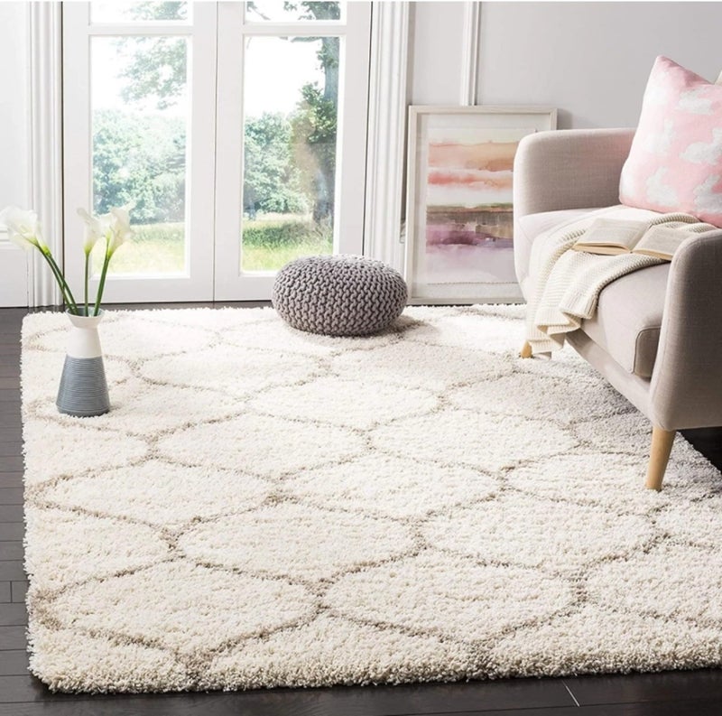 FRESH FROM LOOM Royal Edition 60x84 Inch Carpets for Home | Premium Shaggy Fur Rug Runner | Anti-Skid Bedroom Carpet |Premium Carpets for Living Area Office Sofa Room (5x7 feet), Beige - Image 4