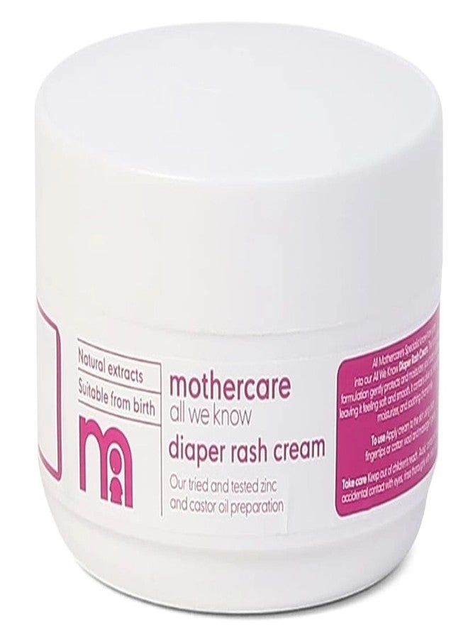 Mothercare All we know Diaper rash Cream 100gm By Fratelli | Zinc and castor oil preparation | Hypoallergenic | Soothe your baby's skin | non greasy and easy to apply - Image 1
