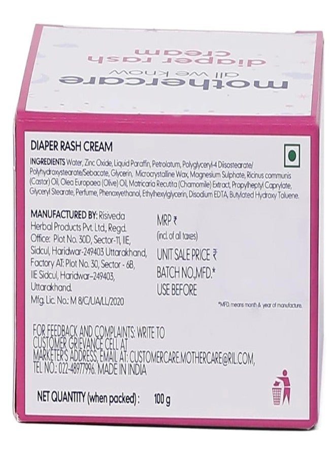 Mothercare All we know Diaper rash Cream 100gm By Fratelli | Zinc and castor oil preparation | Hypoallergenic | Soothe your baby's skin | non greasy and easy to apply - Image 4
