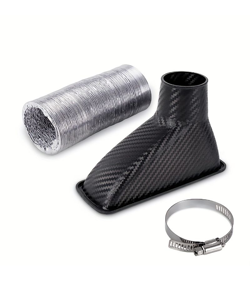 Universal Square Air Intake Duct Modified Carbon Fiber Pattern Vehicle Cooling Vent - Image 1