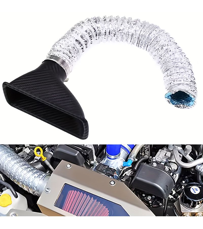 Universal Square Air Intake Duct Modified Carbon Fiber Pattern Vehicle Cooling Vent - Image 3