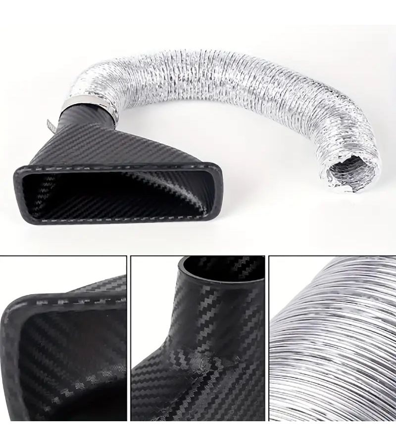 Universal Square Air Intake Duct Modified Carbon Fiber Pattern Vehicle Cooling Vent - Image 2