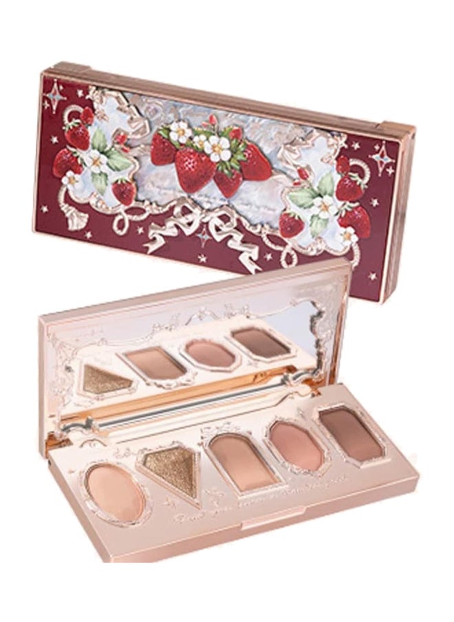 Flower Knows Strawberry Rococo Series Five-Color Eyeshadow Palette For Bold Shimmer Looks  - Image 1