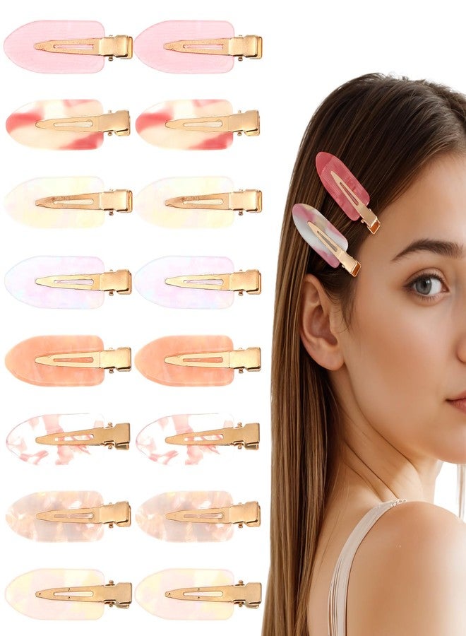 WJIAAA 16 Pcs No Crease Hair Clips, Colorful Non Slip No Creaseless Hairclips Flat Duckbill Clips Alligator Barrettes for Women Styling Makeup - Image 1