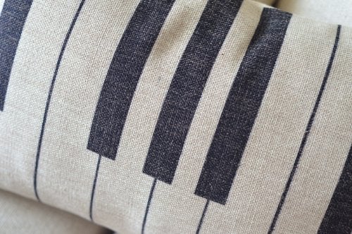 Decorbox Piano Keyboard Simple Music Throw Pillow Case Decor Cushion Covers Oblong 20*12 Inch Beige Cotton Blend Linen - Image 5