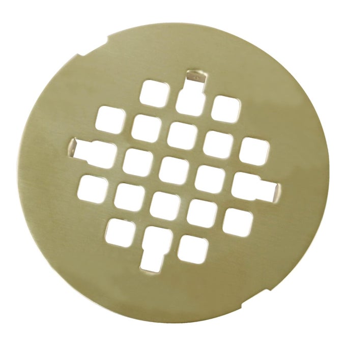 BRUSHED GOLD SNAPIN SHOWER FLOOR DRAIN COVER 414 OD ROUND SHOWER STRAINER GRID EASYTOINSTALL REPLACEMENT COVER STAINLESS STEEL