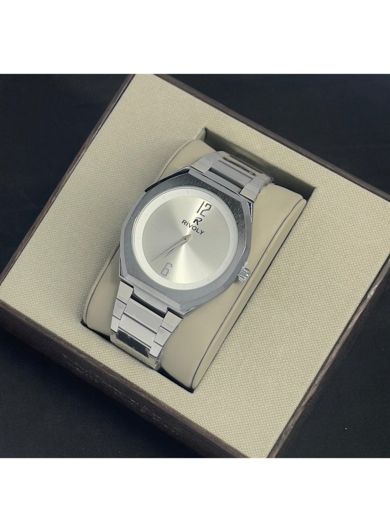 Rivoly Men's Stainless Steel Analog Quartz Watch, Easy to Read Fashion Design Waterproof Classic Luxury. - Image 1