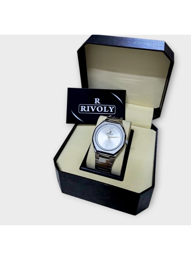 Rivoly Men's Stainless Steel Analog Quartz Watch, Easy to Read Fashion Design Waterproof Classic Luxury. - Image 5