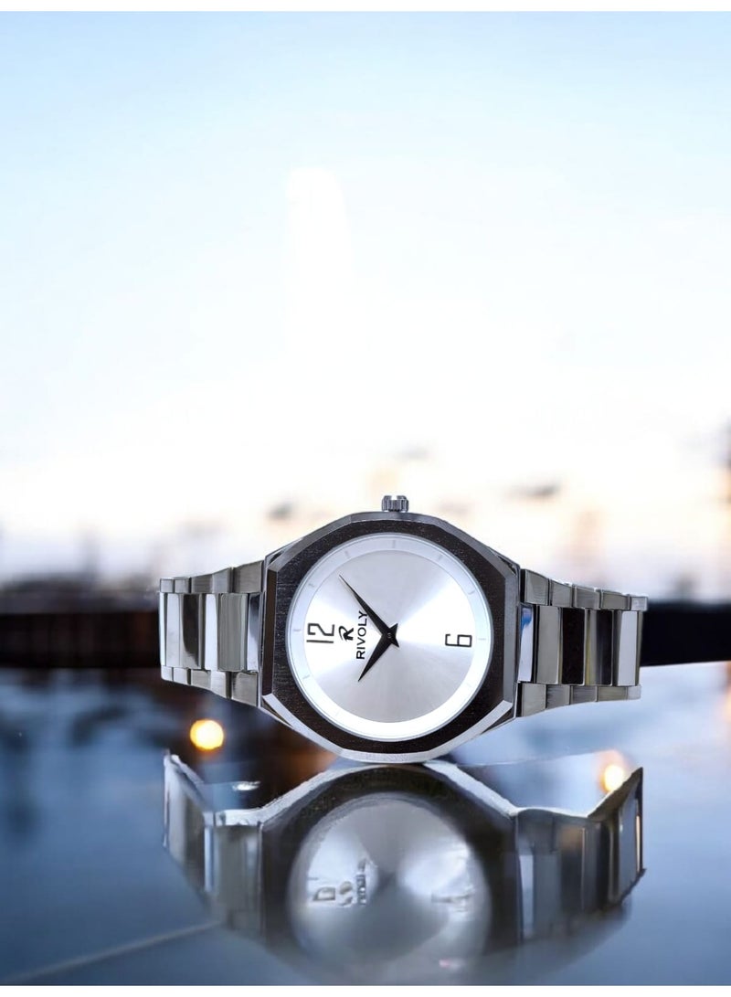 Rivoly Men's Stainless Steel Analog Quartz Watch, Easy to Read Fashion Design Waterproof Classic Luxury. - Image 3