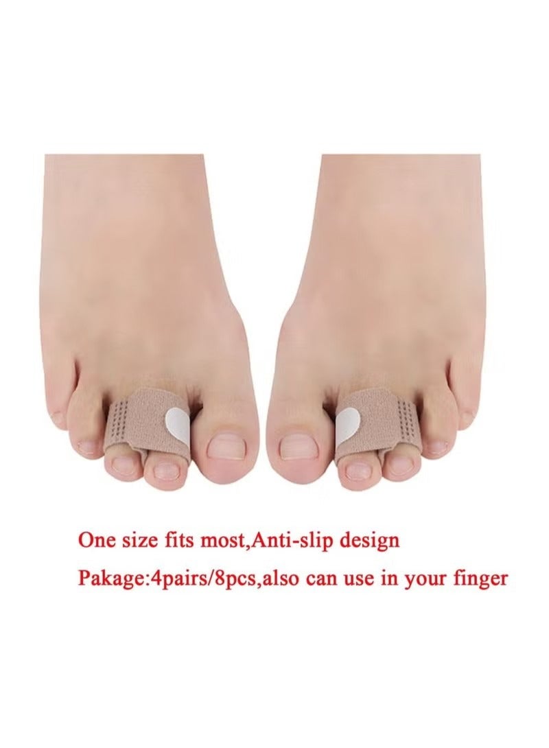 8-Piece Toe Splint Wraps Non Slip Hammer Straightener For Broken Crooked Overlapped And Toes-Women Men