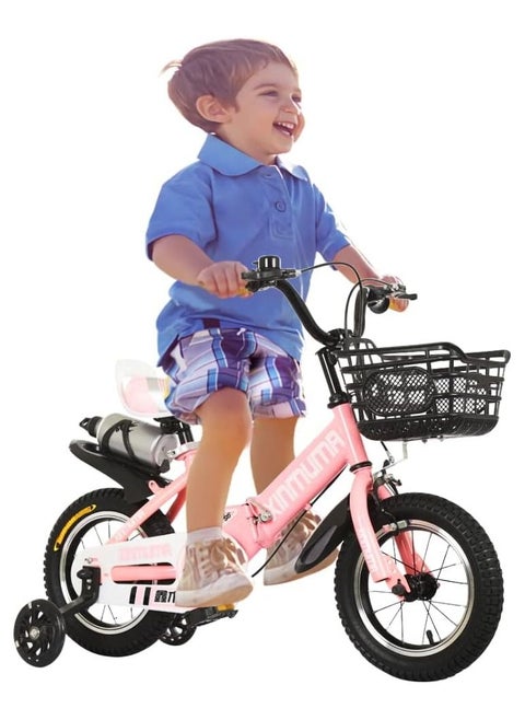 16 inch Kids Bike with Handbrake and Basket with Training Wheels and Fenders Princess Bike