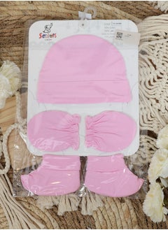 Newborn baby hat, mittens and socks set