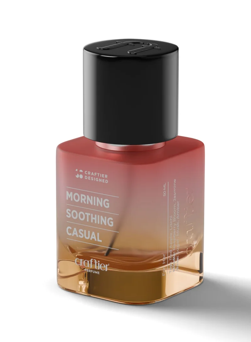 Craftier Designed MORNING SOOTHING CASUAL Eau De Parfum For Women - 50ml, Long Lasting Fruity Fresh Perfume, Longevity Upto 24 Hours, Premium Women's Fragrance For Summer