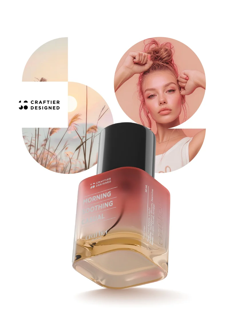 Craftier Perfume Morning Soothing Casual Craftier Designed MORNING SOOTHING CASUAL Eau De Parfum For Women - 50ml, Long Lasting Fruity Fresh Perfume, Longevity Upto 24 Hours, Premium Women's Fragrance For Summer for Men | Best Price UAE