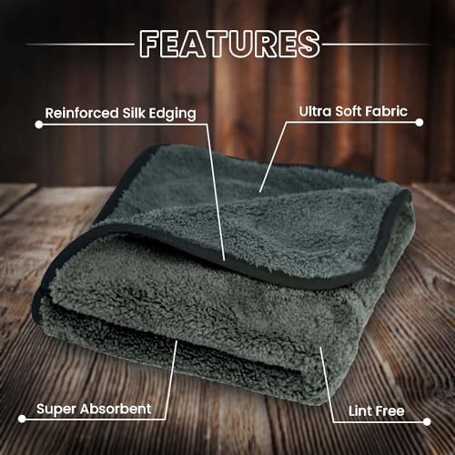 Autofy 500GSM Microfiber Cloth - 40cm x 40cm [Pack of 4] - Double Sided, Lint Free, Super Soft Plush for Car & Bike Cleaning - Scratch Free With Sueded Edges - Image 2