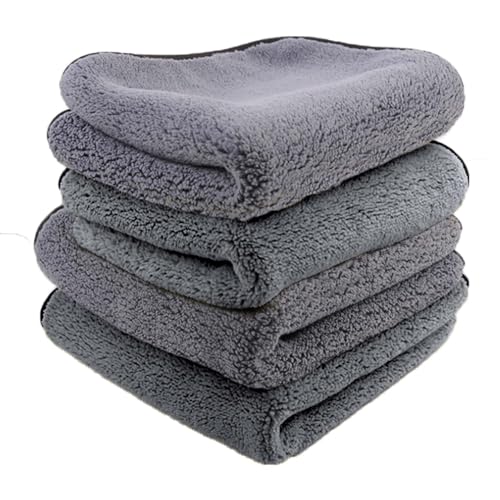 Autofy 500GSM Microfiber Cloth - 40cm x 40cm [Pack of 4] - Double Sided, Lint Free, Super Soft Plush for Car & Bike Cleaning - Scratch Free With Sueded Edges - Image 1