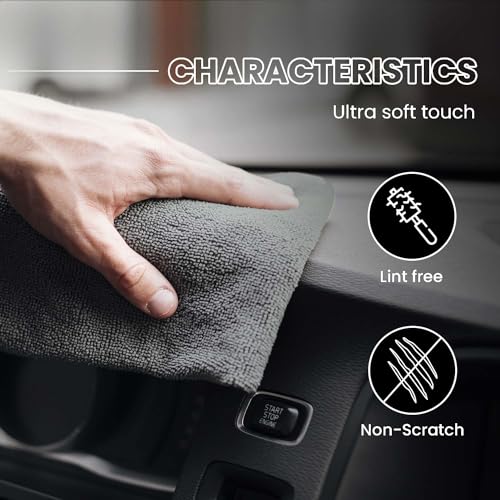Autofy 500GSM Microfiber Cloth - 40cm x 40cm [Pack of 4] - Double Sided, Lint Free, Super Soft Plush for Car & Bike Cleaning - Scratch Free With Sueded Edges - Image 4