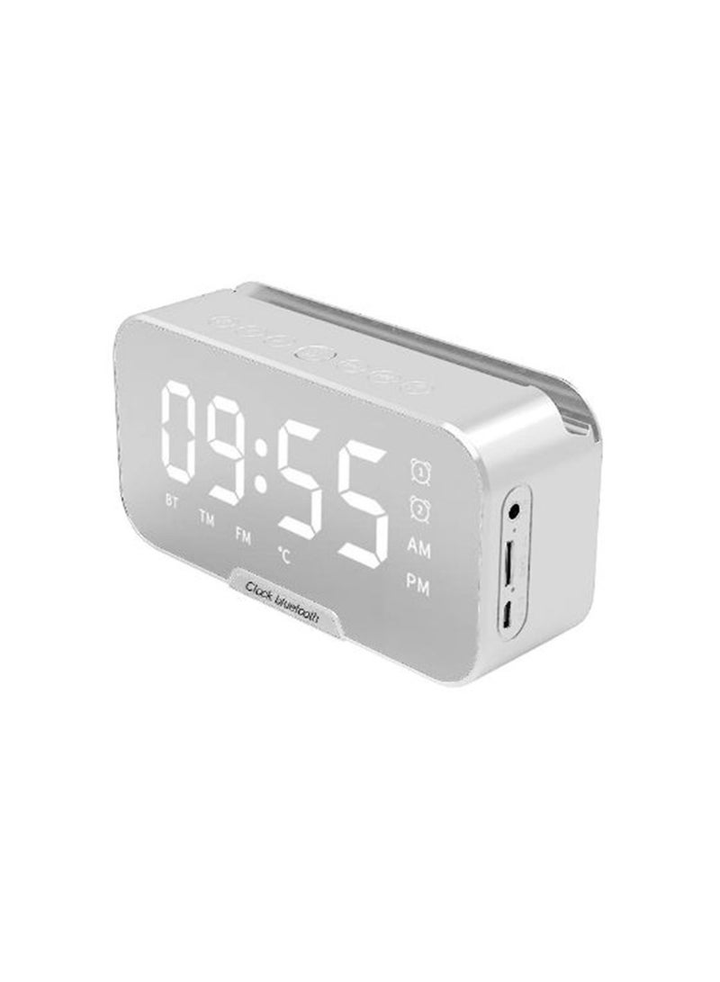 Multi-function Retro Bluetooth Loudspeaker With Clock White - Image 3