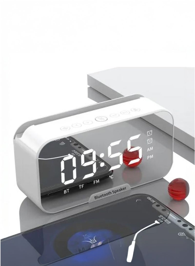 Multi-function Retro Bluetooth Loudspeaker With Clock White - Image 2