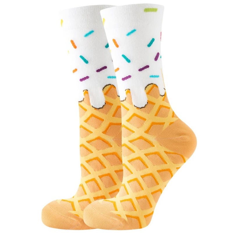 wotemlur Fun Colorful Socks Patterned Funky Happy Women Crew Cute Sock Combed Cotton Stockings - Image 1