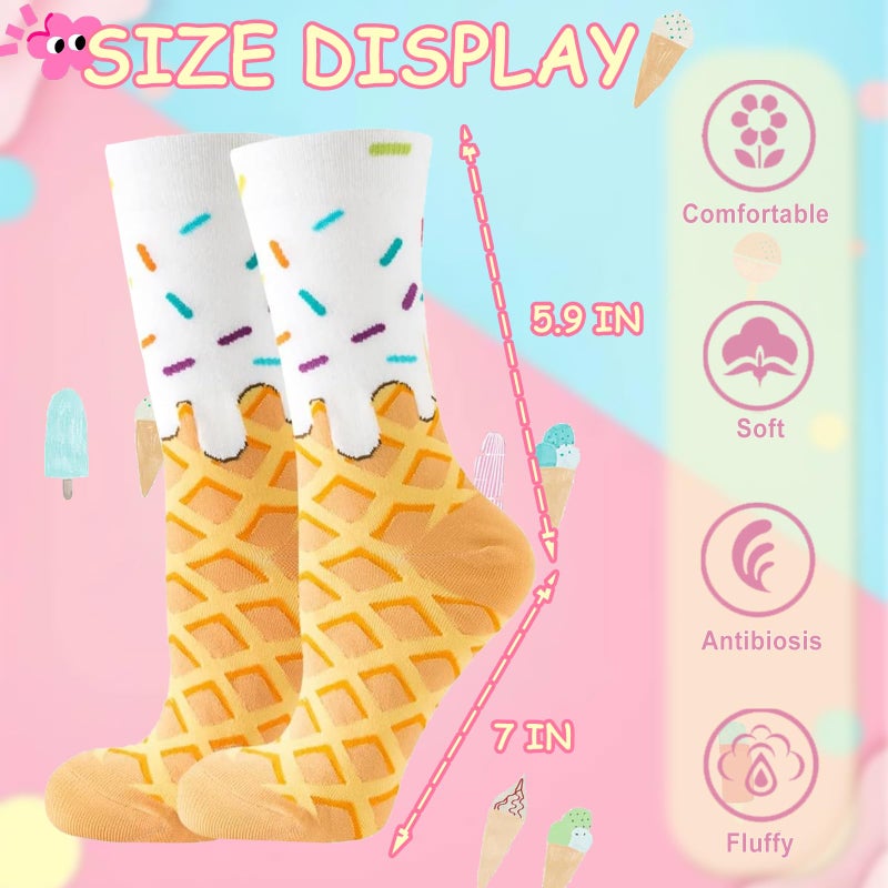 wotemlur Fun Colorful Socks Patterned Funky Happy Women Crew Cute Sock Combed Cotton Stockings - Image 4