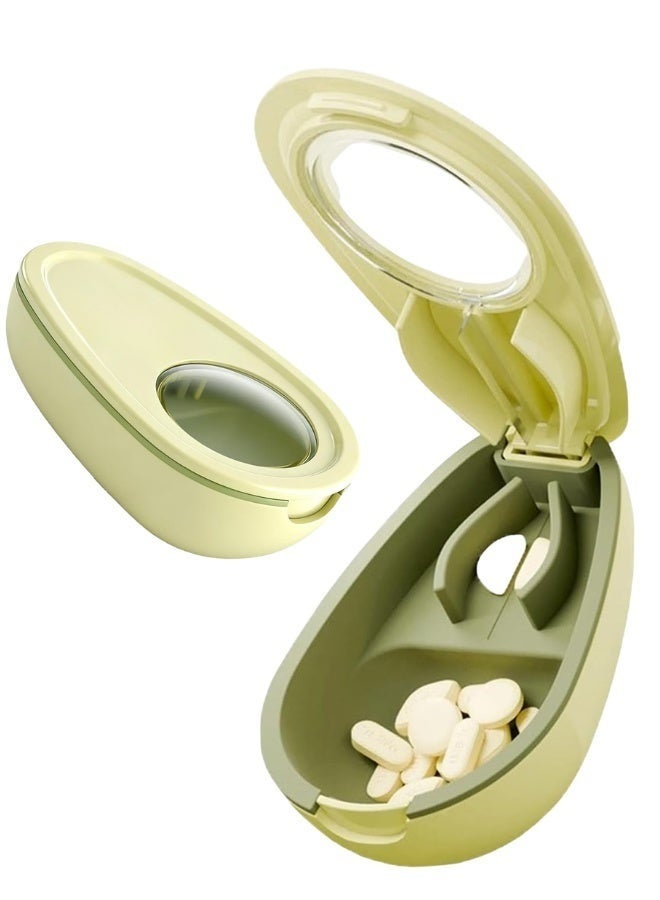 2-in-1 Pill Cutter, Portable Pill Box with 0.8mm Stainless Steel Blade, Suitable for Patients Who Need to Take Medication in Precise Doses - Image 1