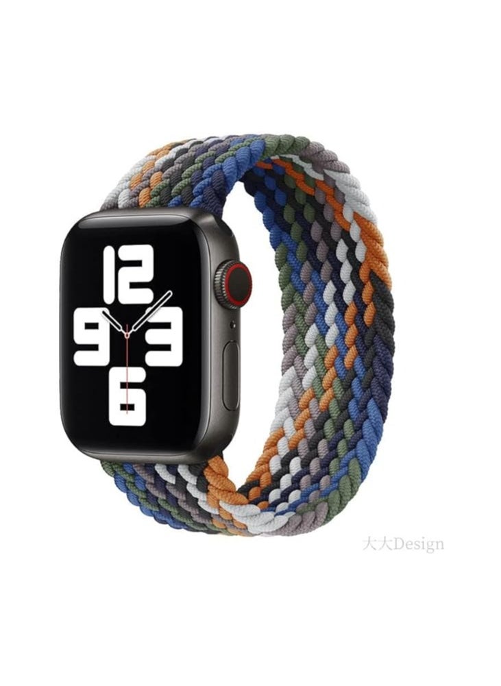 Generic - 45/42/44 mm Solo Loop Fabric Braided Rubber Band For Apple Watch Series 8/1/2/3/4/5/6/7 (Medium, Multicolored 1) - Image 1