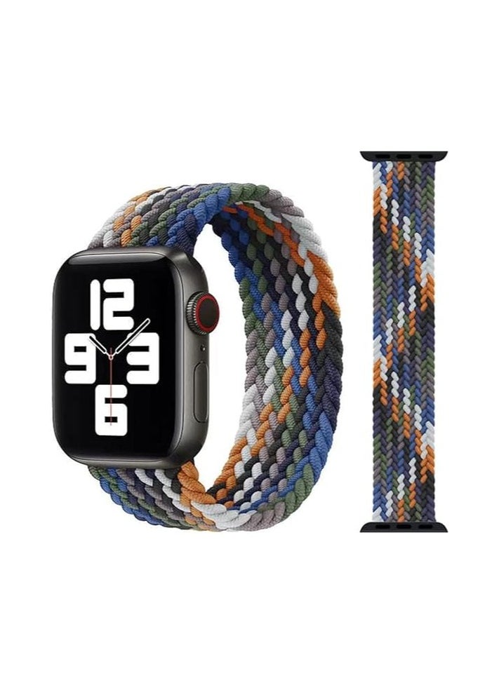 Generic - 45/42/44 mm Solo Loop Fabric Braided Rubber Band For Apple Watch Series 8/1/2/3/4/5/6/7 (Medium, Multicolored 1) - Image 1