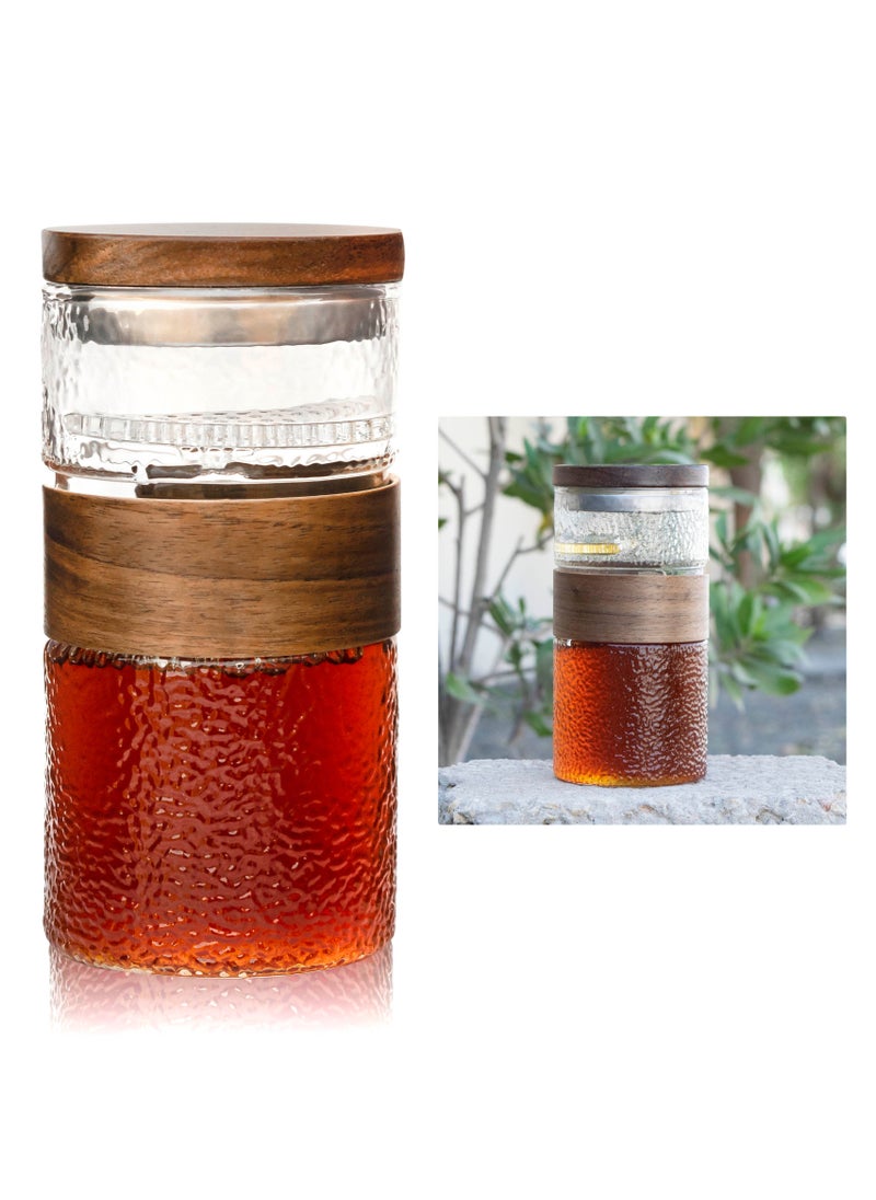 Tea and Herbal Glass Cup Wood Holder and Lid 350ml For tea and coffee lovers - pzsku/ZB6AB6569357AF9CB08F0Z/45/_/1676359284/6f9d0789-6a3a-4b39-9563-ebf3e939382f