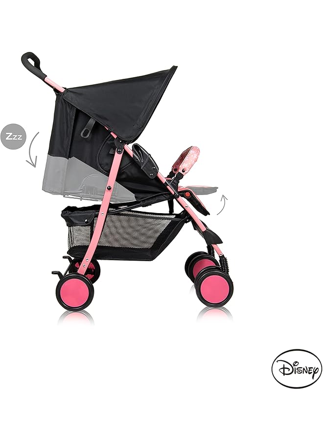 Minnie Mouse Lightweight Picnic Stroller + Storage Cabin 0 36 Months Compact Design Rear Breaks - Image 4