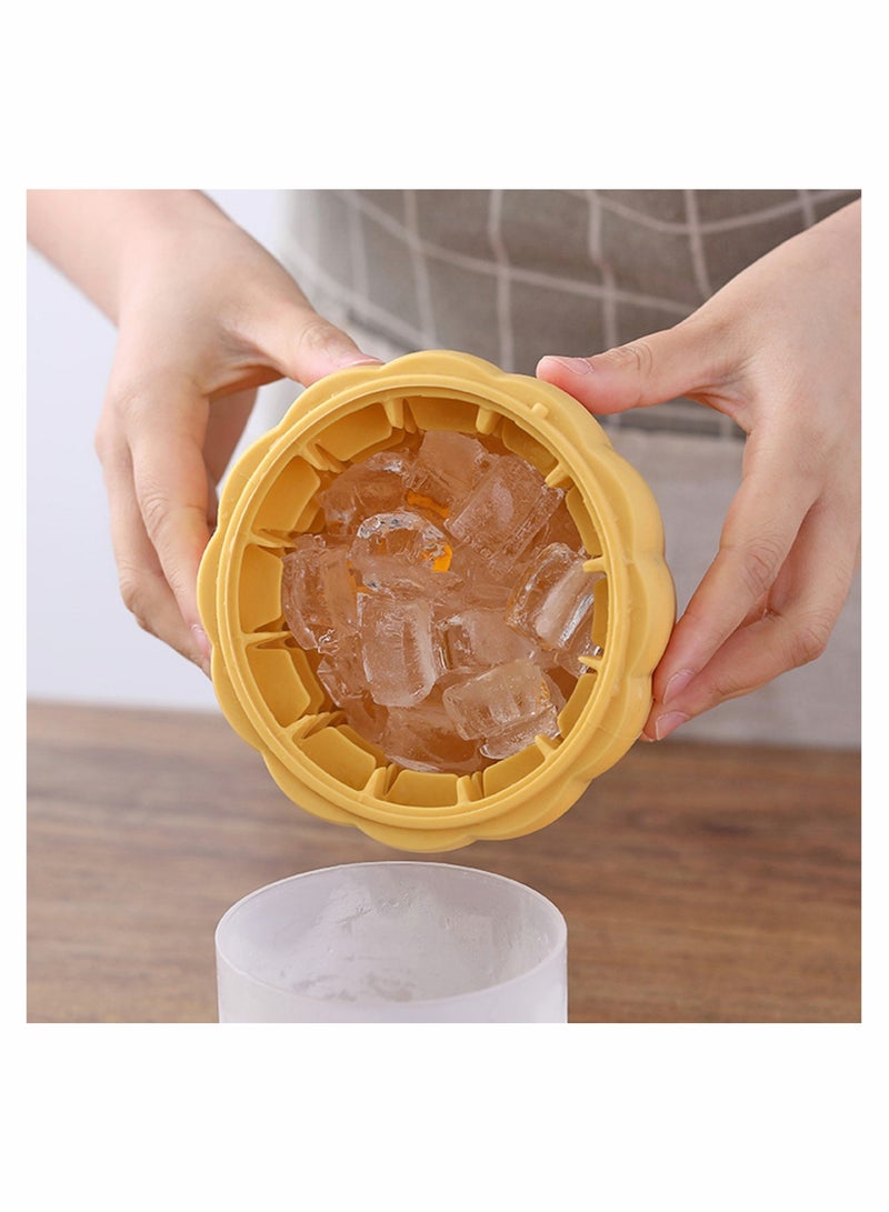 Excefore Ice Cube Tray Silicone Pumpkin Ice Cube Maker Mold for Freezer, Mini Ice Bucket with Container Making 60pcs Ice Cube for Cooling Coffee and Coke - Image 4