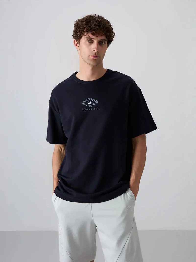 TOMMYLIFE TOMMY Oversized Cotton-Blend Logo T-Shirt