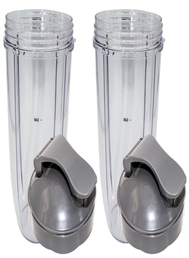 Blendin Replacement Parts, Compatible with Nutribullet 600W, 900W, NB-101B, 900 Pro Series Blenders (2 Colossal Cups 2 Flip Top Lids) - Image 4