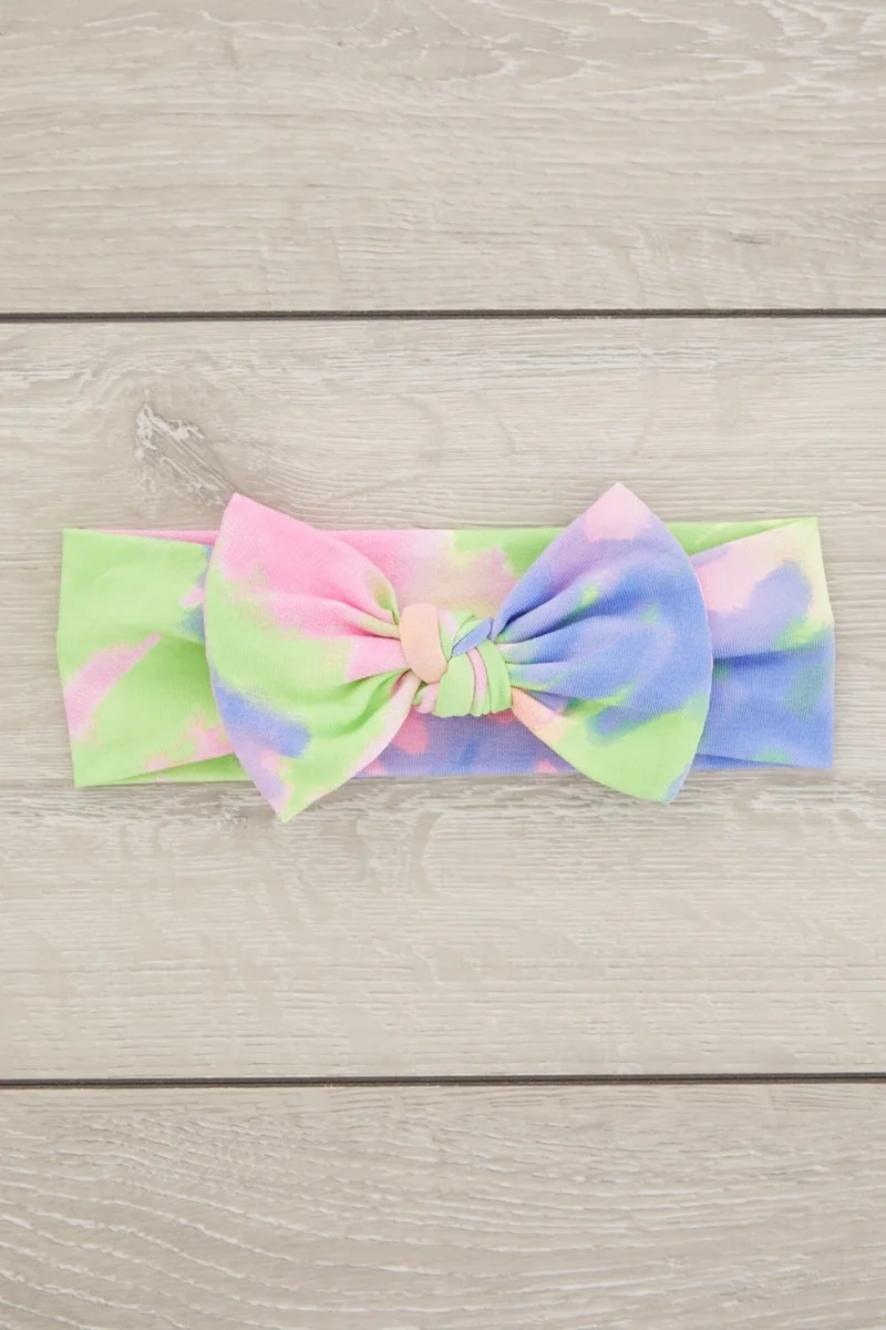 Babygiz Batik Vivid Color Handmade Soft Bow Tied Natural Cotton Combed Cotton Baby Kids Girls Bandana Rainbow Series