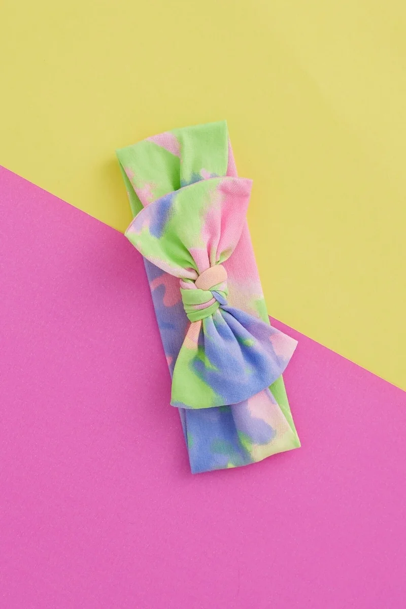 Babygiz Batik Vivid Color Handmade Soft Bow Tied Natural Cotton Combed Cotton Baby Kids Girls Bandana Rainbow Series