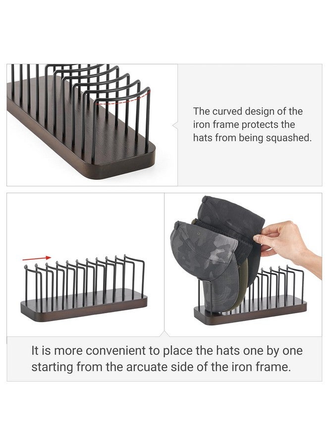 Mkono Mkono Hat Organizer for Baseball Caps, Set of 2 Hat Holder for 20 Baseball Caps, Tabletop Hat Rack Stand Hat Storage Display Baseball Cap Organizer for Desk Closet Shelf Dresser  - Image 2