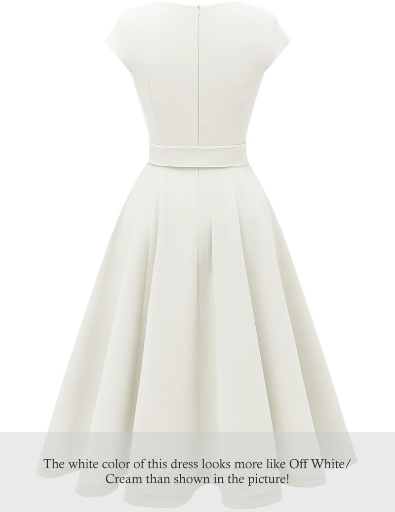 DRESSTELLS Women's Coctail Dresses 2026, White Church Wedding Formal Engagement Confirmation Spring Easter Summer Graduation Party Dress for Teen 2XL - Image 4
