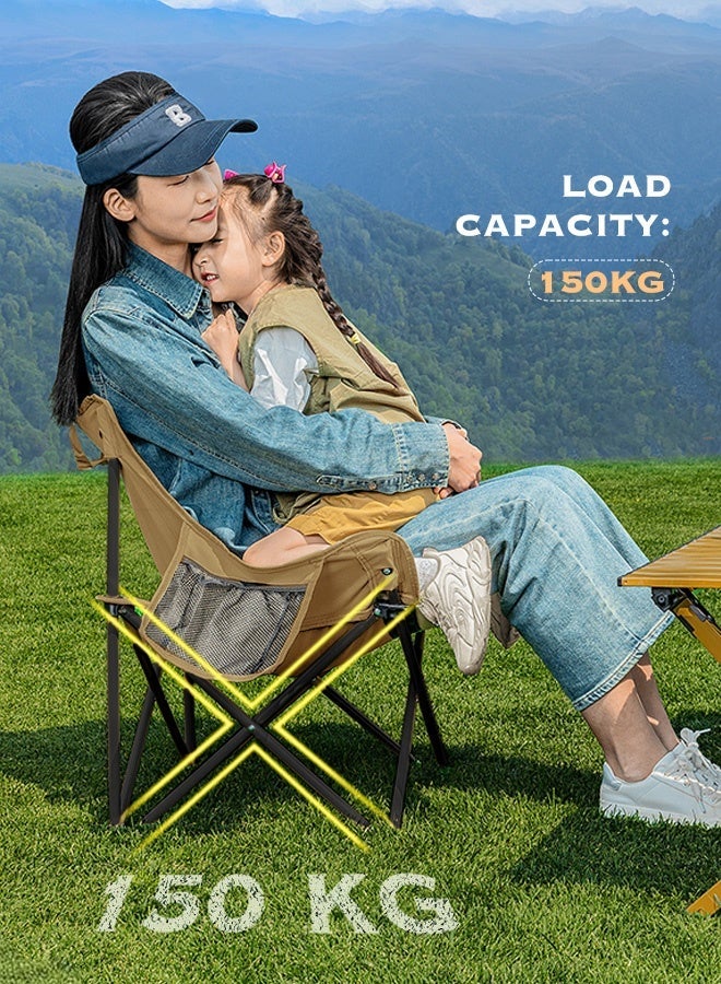 hibobi 1PCS Outdoor Folding Camping Chair, Portable Travel Chair, Beach Chair with Thick Padded Seat, 150KG Load Capacity, Ideal for Camping, Picnic and Fishing - Image 4